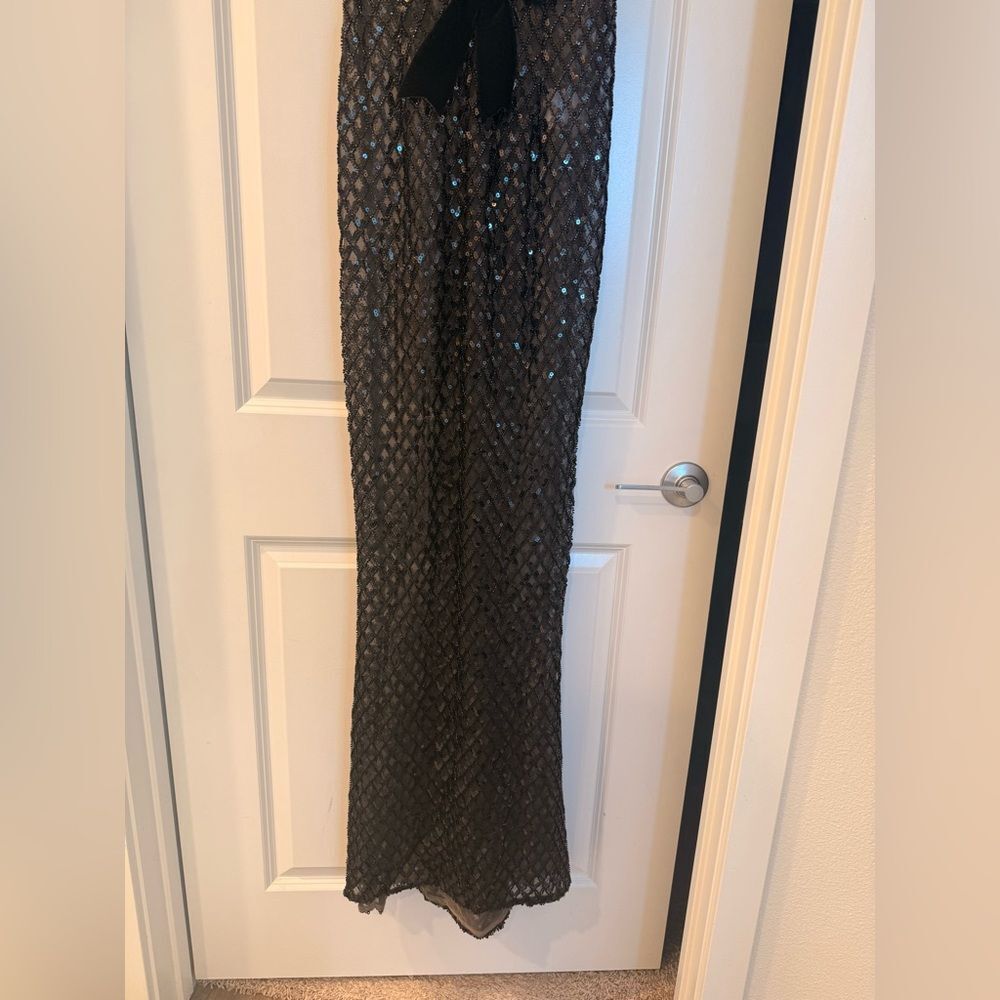 NWOT BRONX AND BANCO Liora Maxi Dress, Elegant Black Sequin Gown, wedding guest - Picture 11 of 16